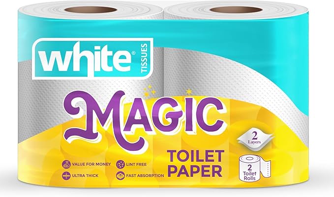 White Magic Toilet Rolls 2 Rolls 3-Ply