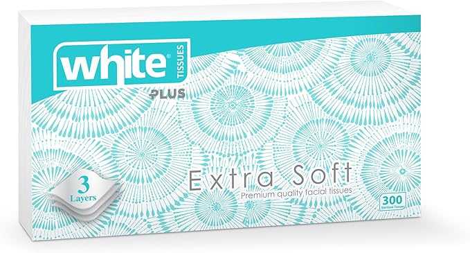 White Extra Soft Flexi Facial Tissues - 300 Tissues, 3Ply