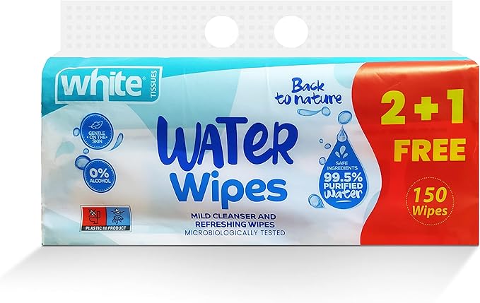 White Water Wipes 50 Pack of 3