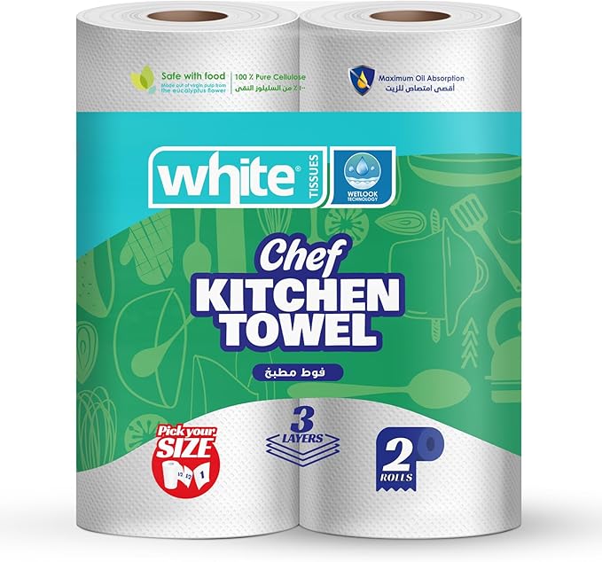 White Classic Kitchen Roll Set of 2