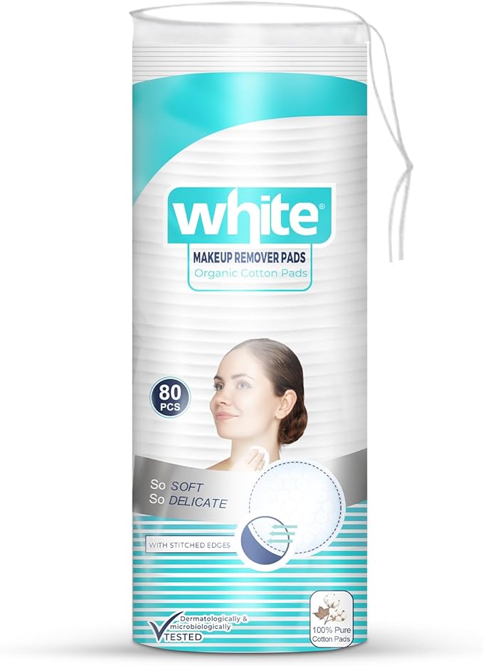 White 80 Round Cotton Pads
